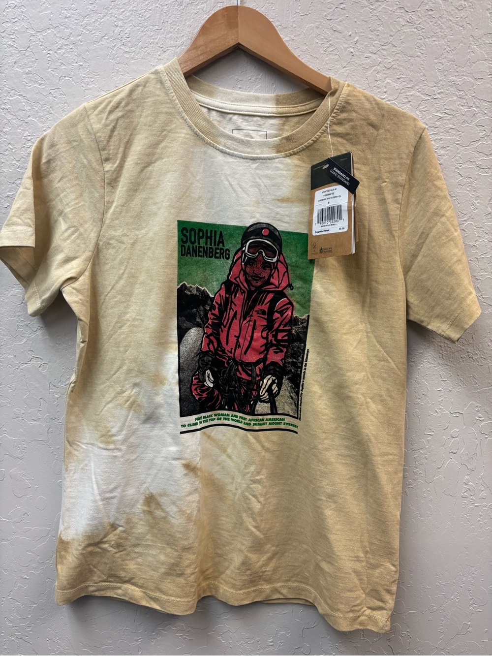 THE NORTH FACE Shirt Adult Medium Beige Tie Dye SOPHIA DANENBERG Hiking Ladies M